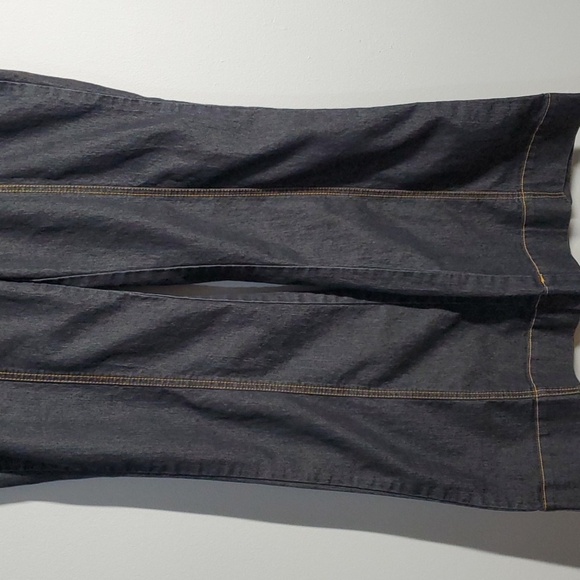 Bisou Bisou Michele Bohbot Jeans womens sz 12 black zipper front no buttons wide - Picture 7 of 11